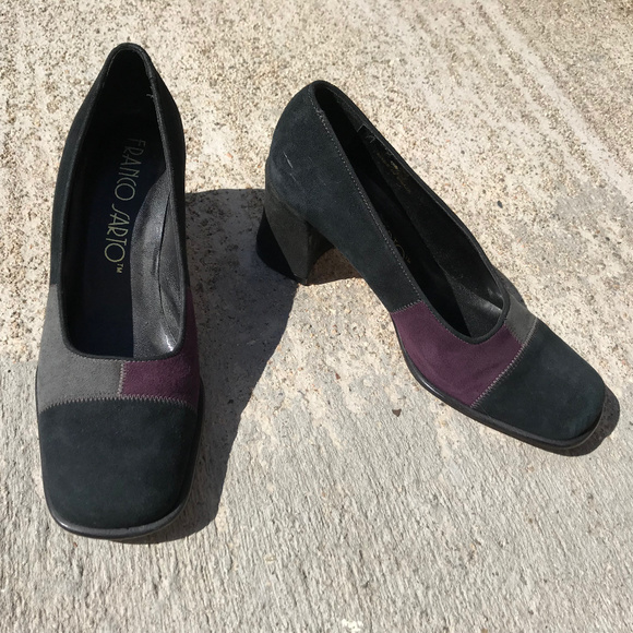 Franco Sarto suede patchwork square heels 7.5 - Picture 6 of 8
